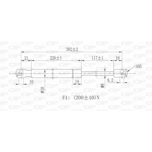 Plynová vzpera pre zadné sklo OPEN PARTS GSR6363.00