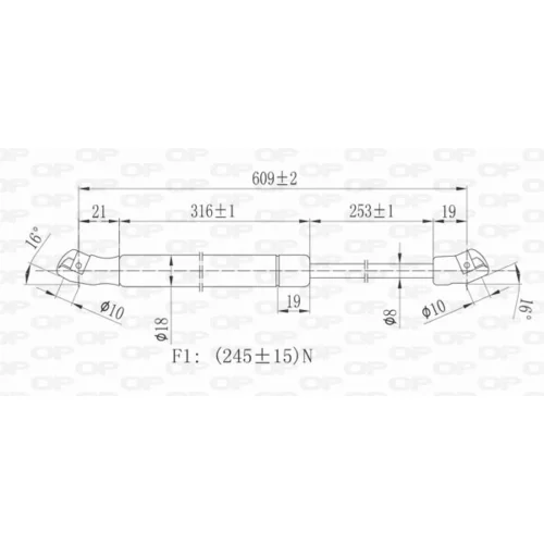 Pneumatická pružina, Batožinový/nákladný priestor GSR6375.00 (OPEN PARTS) - obr. 1