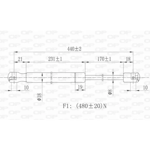 Pneumatická pružina, Batožinový/nákladný priestor GSR6404.00 (OPEN PARTS) - obr. 1