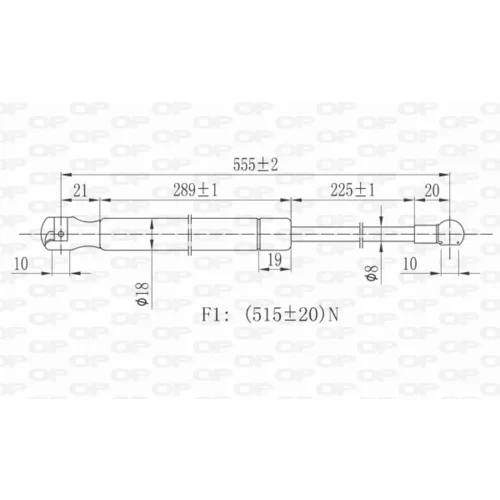 Pneumatická pružina, Batožinový/nákladný priestor GSR6423.00 (OPEN PARTS) - obr. 1