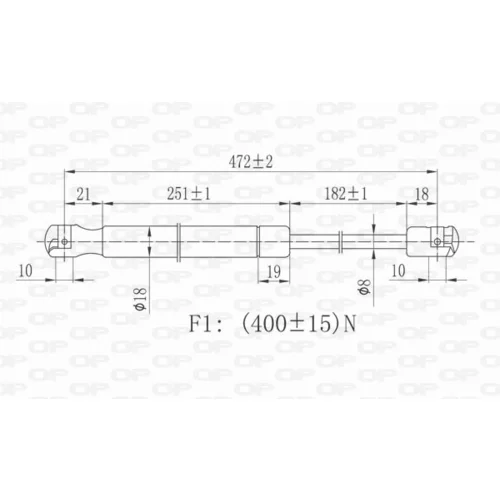 Pneumatická pružina, Batožinový/nákladný priestor GSR6425.00 (OPEN PARTS) - obr. 1