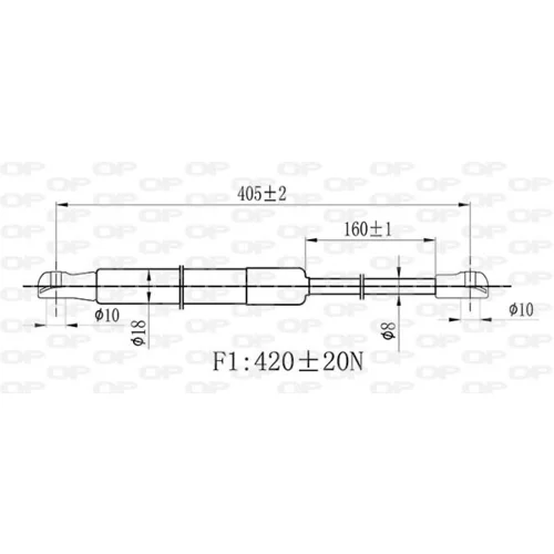 Pneumatická pružina, Batožinový/nákladný priestor GSR6471.00 (OPEN PARTS) - obr. 1