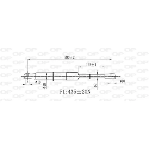 Pneumatická pružina, Batožinový/nákladný priestor GSR6517.00 (OPEN PARTS) - obr. 1
