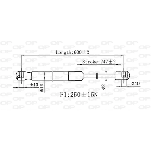 Plynová vzpera, kapota motora OPEN PARTS GSR6543.00