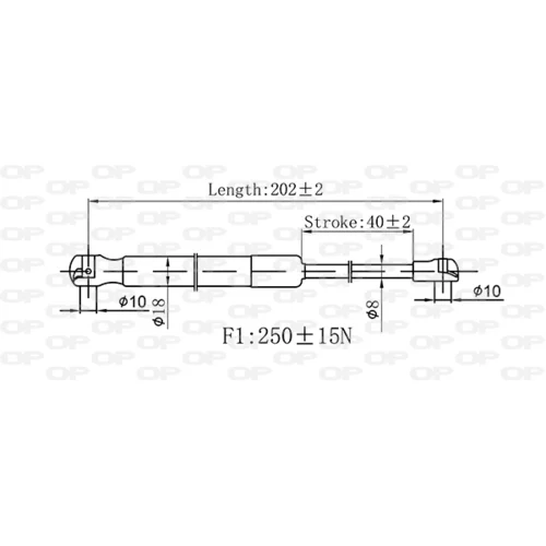 Pneumatická pružina, Batožinový/nákladný priestor GSR6569.00 (OPEN PARTS) - obr. 1