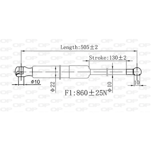 Pneumatická pružina, Batožinový/nákladný priestor GSR6575.00 (OPEN PARTS) - obr. 1
