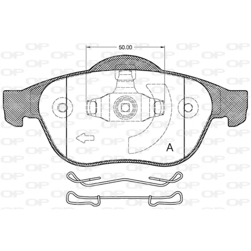 Sada brzdových platničiek kotúčovej brzdy OPEN PARTS BPA0843.20