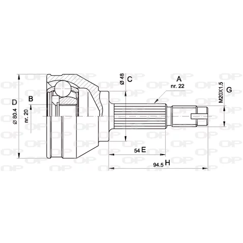 Sada kĺbov hnacieho hriadeľa OPEN PARTS CVJ5002.10