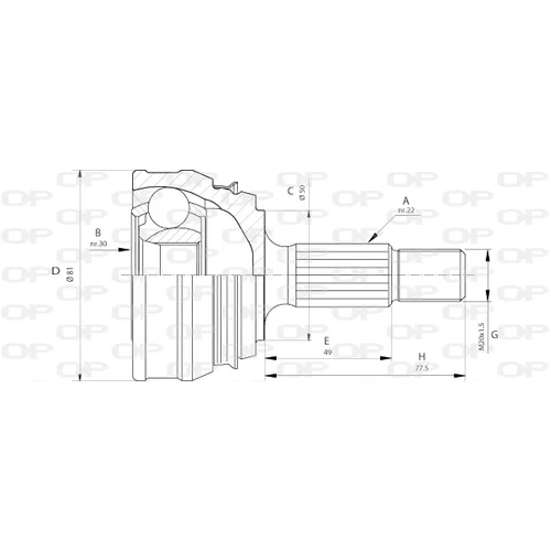 Sada kĺbov hnacieho hriadeľa OPEN PARTS CVJ5005.10