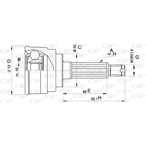 Sada kĺbov hnacieho hriadeľa OPEN PARTS CVJ5112.10