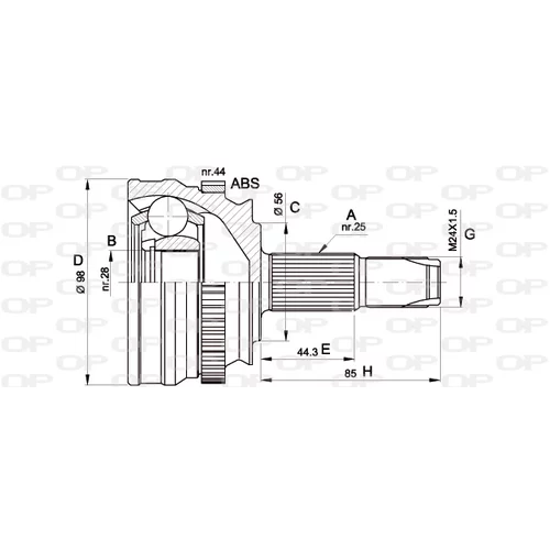 Sada kĺbov hnacieho hriadeľa OPEN PARTS CVJ5153.10