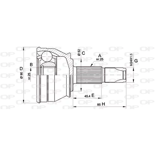 Sada kĺbov hnacieho hriadeľa OPEN PARTS CVJ5211.10