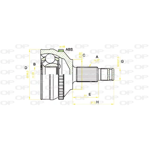 Sada kĺbov hnacieho hriadeľa OPEN PARTS CVJ5222.10