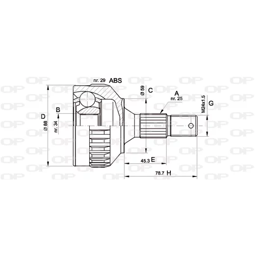 Sada kĺbov hnacieho hriadeľa OPEN PARTS CVJ5287.10