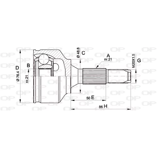 Sada kĺbov hnacieho hriadeľa OPEN PARTS CVJ5394.10