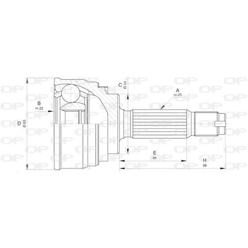 Sada kĺbov hnacieho hriadeľa OPEN PARTS CVJ5608.10