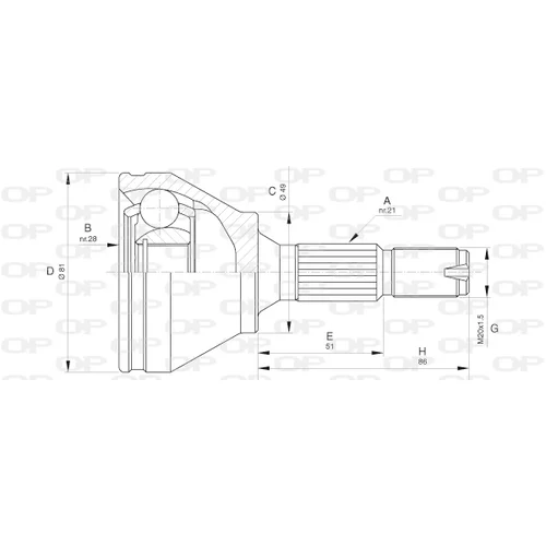 Sada kĺbov hnacieho hriadeľa OPEN PARTS CVJ5632.10