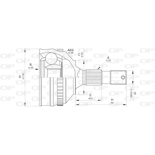 Sada kĺbov hnacieho hriadeľa OPEN PARTS CVJ5635.10