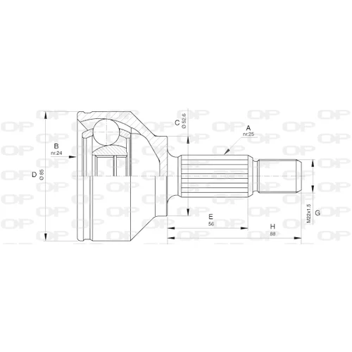 Sada kĺbov hnacieho hriadeľa CVJ5644.10 (OPEN PARTS)