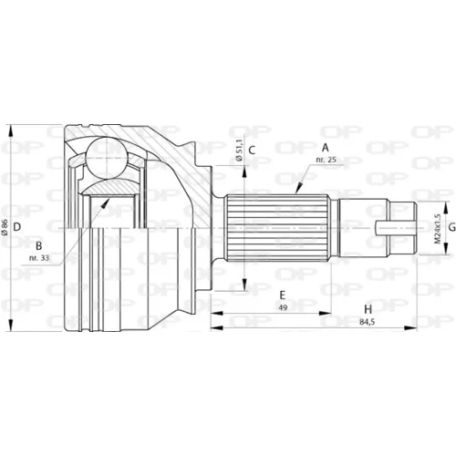 Sada kĺbov hnacieho hriadeľa OPEN PARTS CVJ5721.10