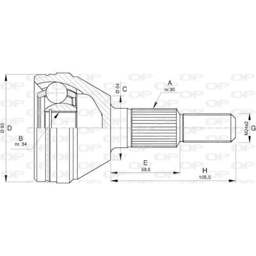 Sada kĺbov hnacieho hriadeľa OPEN PARTS CVJ5737.10