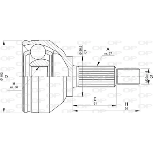 Sada kĺbov hnacieho hriadeľa OPEN PARTS CVJ5740.10
