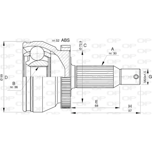 Sada kĺbov hnacieho hriadeľa OPEN PARTS CVJ5788.10