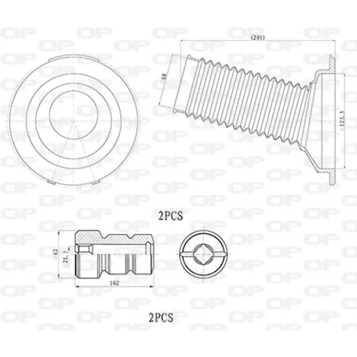 Ochranná sada tlmiča proti prachu OPEN PARTS DCK5016.04