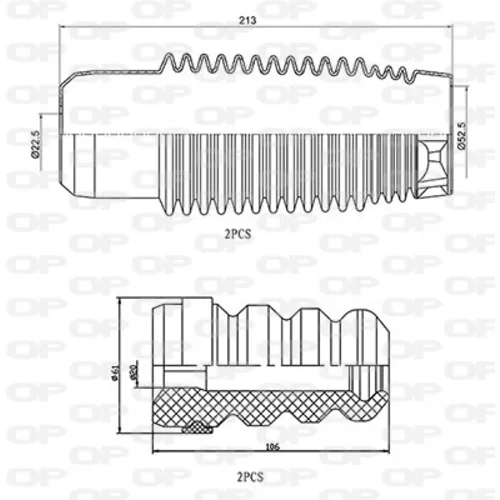 Ochranná sada tlmiča proti prachu OPEN PARTS DCK5044.04