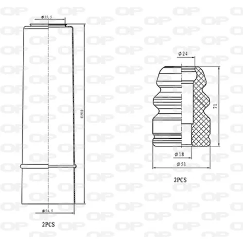 Ochranná sada tlmiča proti prachu OPEN PARTS DCK5050.04