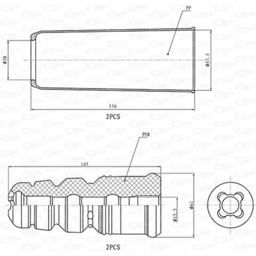 Ochranná sada tlmiča proti prachu OPEN PARTS DCK5124.04