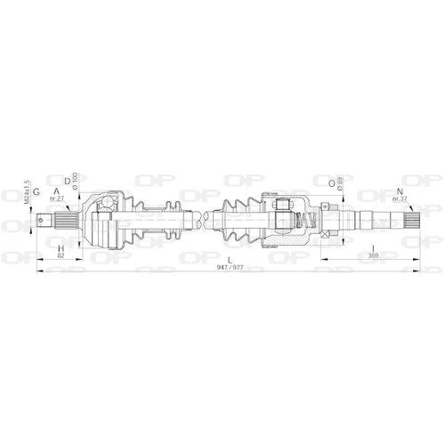 Hnací hriadeľ OPEN PARTS DRS6051.00