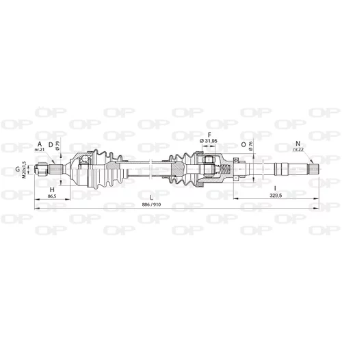 Hnací hriadeľ OPEN PARTS DRS6154.00