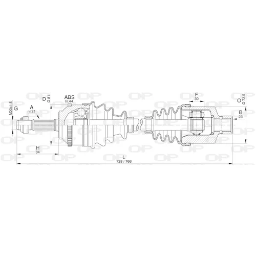 Hnací hriadeľ OPEN PARTS DRS6296.00