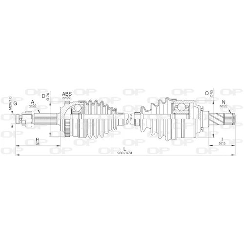 Hnací hriadeľ OPEN PARTS DRS6307.00
