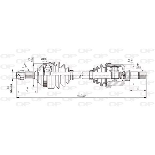 Hnací hriadeľ OPEN PARTS DRS6330.00