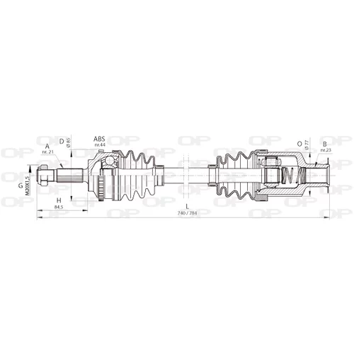 Hnací hriadeľ OPEN PARTS DRS6371.00