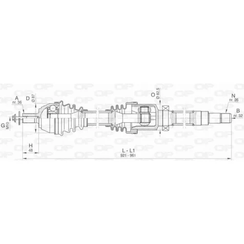 Hnací hriadeľ OPEN PARTS DRS6428.00