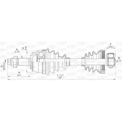 Hnací hriadeľ OPEN PARTS DRS6444.00