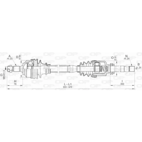 Hnací hriadeľ OPEN PARTS DRS6456.00