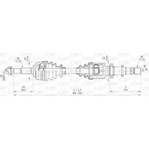 Hnací hriadeľ OPEN PARTS DRS6466.00