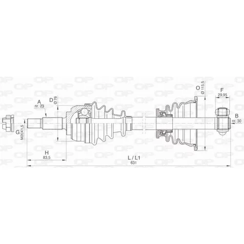 Hnací hriadeľ OPEN PARTS DRS6483.00