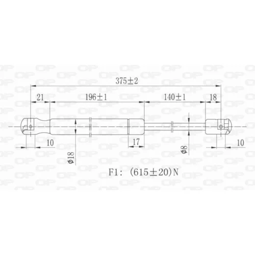 Pneumatická pružina, Batožinový/nákladný priestor GSR6076.00 (OPEN PARTS) - obr. 1