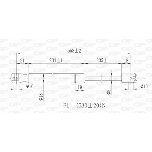 Pneumatická pružina, Batožinový/nákladný priestor GSR6135.00 (OPEN PARTS) - obr. 1