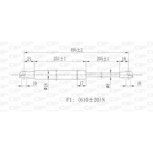 Pneumatická pružina, Batožinový/nákladný priestor GSR6372.00 (OPEN PARTS) - obr. 1