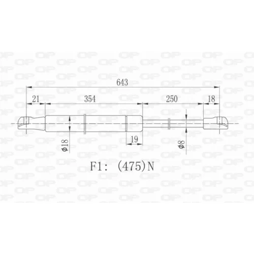 Plynová vzpera, kapota motora OPEN PARTS GSR6428.00