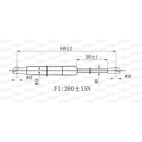 Pneumatická pružina, Batožinový/nákladný priestor GSR6496.00 (OPEN PARTS) - obr. 1