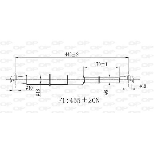 Pneumatická pružina, Batožinový/nákladný priestor GSR6516.00 (OPEN PARTS) - obr. 1