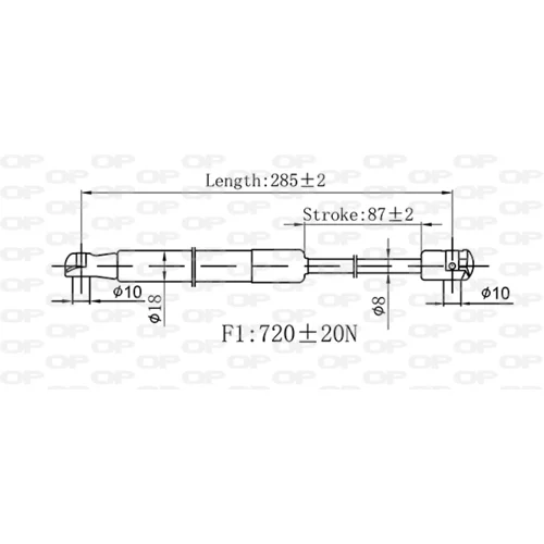 Plynová vzpera, kapota motora OPEN PARTS GSR6578.00