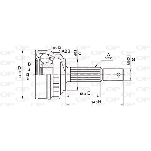 Sada kĺbov hnacieho hriadeľa OPEN PARTS CVJ5054.10
